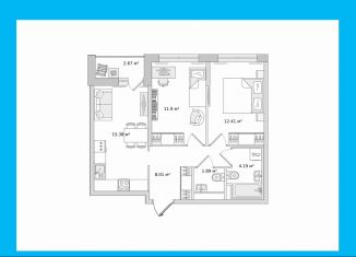 Продам 2-ком. квартиру, 53.5 м2, поселок Бугры, Тихая улица, 3к2, ЖК Новые Горизонты