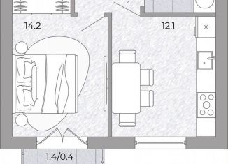 Продажа однокомнатной квартиры, 33.1 м2, поселок Луговое