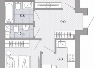 Продам 2-ком. квартиру, 56.7 м2, поселок Луговое