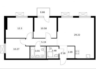 Продажа трехкомнатной квартиры, 78.5 м2, деревня Новое Девяткино, ЖК Заречный Парк, жилой комплекс Заречный Парк, 7.2