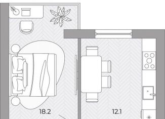 Продам 1-ком. квартиру, 36.7 м2, поселок Луговое
