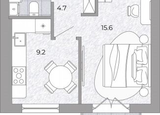 Продам 1-комнатную квартиру, 33.7 м2, поселок Луговое