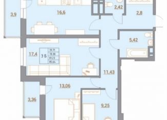 Продаю трехкомнатную квартиру, 86 м2, Ростов-на-Дону, ЖК Новый Горизонт, Тибетская улица, 1Вс1