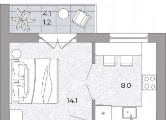 Продается 1-ком. квартира, 29.5 м2, поселок Луговое