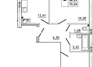 Продажа 2-комнатной квартиры, 70.4 м2, деревня Алтуховка, Олимпийская улица, 2