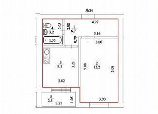 Продается 1-ком. квартира, 34.2 м2, село Иглино, улица Ворошилова, 28К