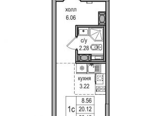 Продажа квартиры студии, 20.1 м2, посёлок Парголово, Заречная улица, 54