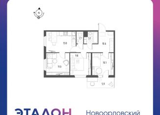 Продаю 3-ком. квартиру, 61.2 м2, Санкт-Петербург, ЖК Новоорловский