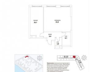 Продажа 2-комнатной квартиры, 71.1 м2, Москва, Шелепихинская набережная, 34к6, ЖК Сердце Столицы