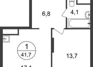 1-комнатная квартира на продажу, 41.7 м2, Москва, 11-я фаза, к3