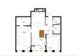 Продам двухкомнатную квартиру, 94.6 м2, Рязань
