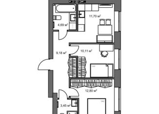 Продается 2-ком. квартира, 51.9 м2, село Ленино, Рудничная улица