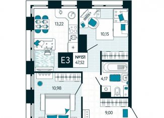 Продается 2-комнатная квартира, 47.5 м2, Тульская область