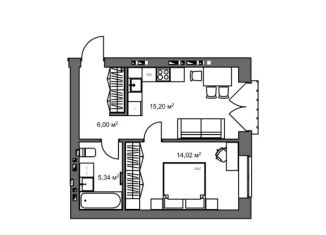 Продается однокомнатная квартира, 39.9 м2, село Ленино, Рудничная улица