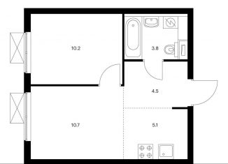 Продажа двухкомнатной квартиры, 34.3 м2, Москва, ЖК Большая Очаковская 2