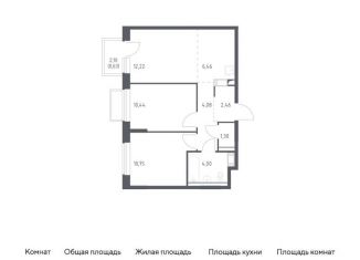 Продаю 2-комнатную квартиру, 52.3 м2, Московская область, жилой комплекс Томилино Парк, к6.2