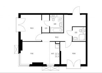 Продается трехкомнатная квартира, 57.4 м2, Москва, Волоколамское шоссе, 71/13к1, ЖК Холланд Парк