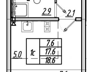 Квартира на продажу студия, 18.6 м2, Санкт-Петербург, ЖК Цветной Город, Чарушинская улица, 26к1