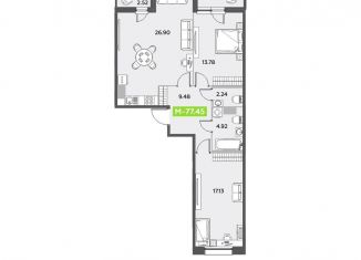 Продается 2-комнатная квартира, 77.5 м2, Санкт-Петербург, ЖК Триумф Парк
