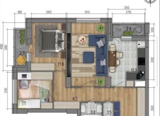 Продам трехкомнатную квартиру, 75 м2, Воронеж, улица Фёдора Тютчева, 93А, ЖК Микрорайон Боровое