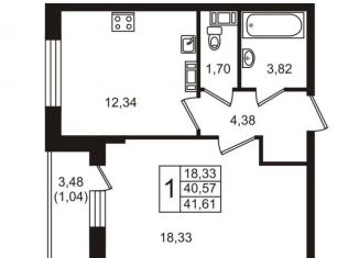 Продам 1-комнатную квартиру, 41 м2, Санкт-Петербург, Кантемировская улица, Кантемировская улица