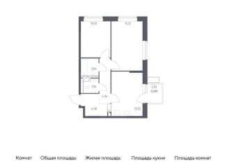 Продажа 2-комнатной квартиры, 54.5 м2, поселение Рязановское, жилой комплекс Алхимово, 15