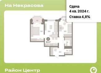 2-комнатная квартира на продажу, 65.2 м2, Екатеринбург, ЖК На Некрасова