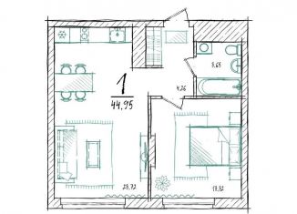 Продам 1-ком. квартиру, 45 м2, Тюмень, Калининский округ, улица Василия Подшибякина, 11к2