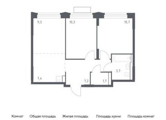 Продам двухкомнатную квартиру, 50.3 м2, Красногорск, жилой комплекс Квартал Строгино, к1