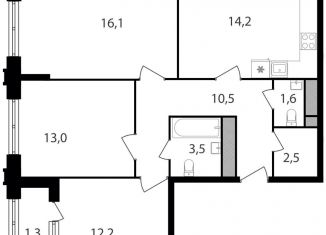 Продажа трехкомнатной квартиры, 74.9 м2, Москва, Варшавское шоссе, 141, метро Академика Янгеля