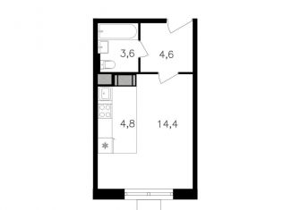 Продам квартиру студию, 27.4 м2, Москва, проезд Воскресенские Ворота, метро Октябрьское поле