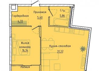 Продам 1-комнатную квартиру, 65.1 м2, Екатеринбург, Машинная улица, 1В/2, ЖК Клевер Парк