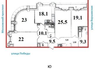 Продается 4-комнатная квартира, 148.5 м2, Санкт-Петербург, Московский проспект, 183-185Ак8, муниципальный округ Пулковский Меридиан