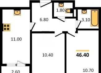 Продаю двухкомнатную квартиру, 46.4 м2, Ижевск, ЖК Друзья, Воткинское шоссе, 83