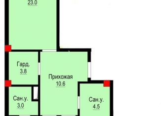 Продается 2-комнатная квартира, 77 м2, Нальчик, район Хладокомбинат, улица Чернышевского, 179