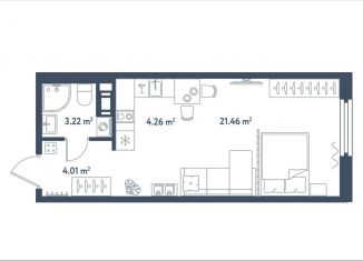 Продажа квартиры студии, 33.2 м2, Санкт-Петербург, метро Московские ворота