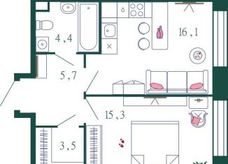 Продаю 2-комнатную квартиру, 72.8 м2, Москва, 1-я очередь, к4, ЖК Шагал