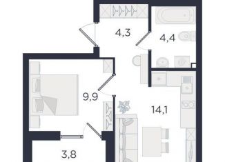 1-комнатная квартира на продажу, 34.6 м2, Екатеринбург, ЖК Екатерининский Парк, Вознесенский проезд