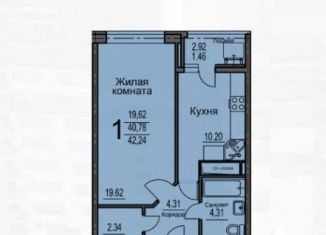 Продам однокомнатную квартиру, 42.5 м2, Воронеж, улица Суворова, 122Б, ЖК Берег
