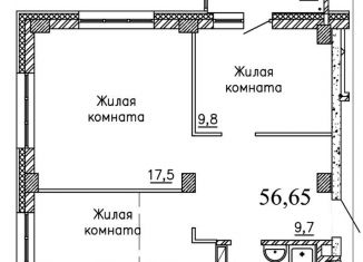 Продаю 3-комнатную квартиру, 56.7 м2, Новосибирск, Озёрная улица, ЖК Крымский