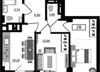 Продается 2-ком. квартира, 51.9 м2, Ростов-на-Дону, Раздорская улица, 2А, ЖК Грин Парк