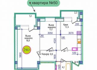 Двухкомнатная квартира на продажу, 62.3 м2, Мурманская область