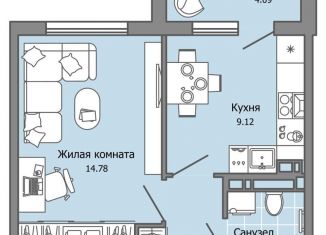 Продаю 1-комнатную квартиру, 34 м2, Ульяновск, жилой комплекс Город Новаторов, 2