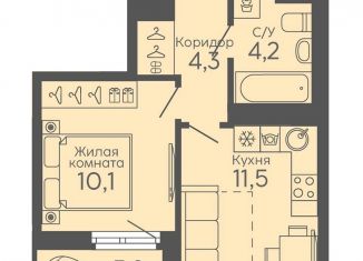 Продается однокомнатная квартира, 31.7 м2, Свердловская область, Новосинарский бульвар, 6