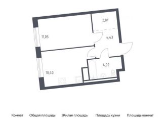 Продается 1-комнатная квартира, 32.7 м2, деревня Лаголово