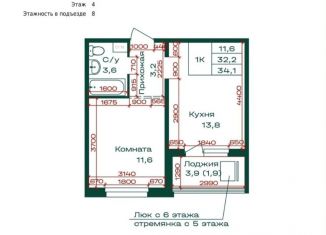 Продажа 1-комнатной квартиры, 34.1 м2, село Майма, Алтайская улица, 2к2