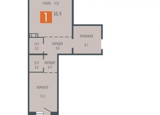 Продажа однокомнатной квартиры, 50.4 м2, Курганская область