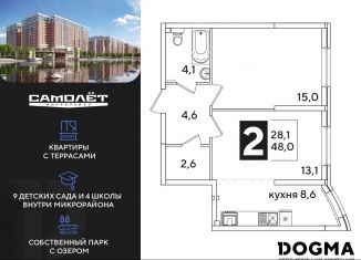Продажа двухкомнатной квартиры, 48 м2, Краснодар, Прикубанский округ
