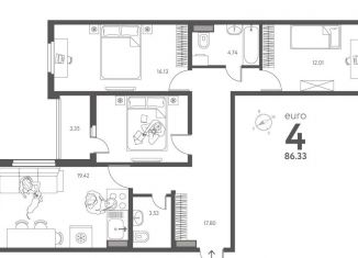 Продам 3-комнатную квартиру, 86.3 м2, Липецк
