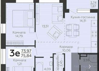 Продается 2-ком. квартира, 75.8 м2, Воронежская область